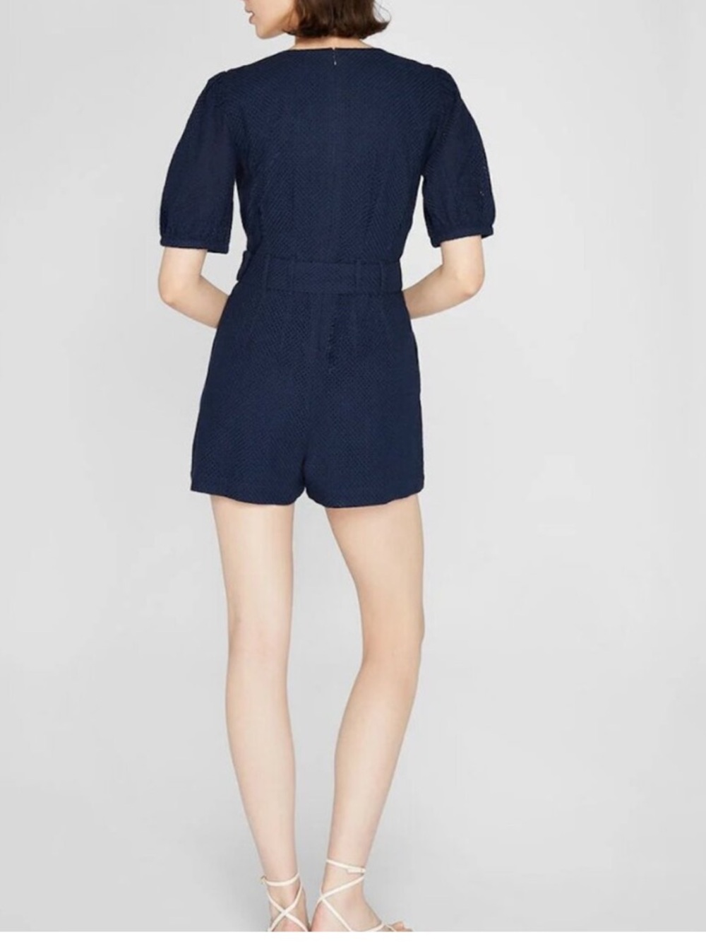 Club Mónaco Navy Blue Belted Romper - Picture 3 of 13